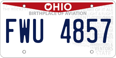 OH license plate FWU4857
