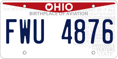 OH license plate FWU4876