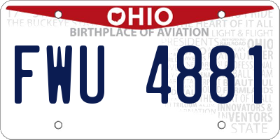 OH license plate FWU4881
