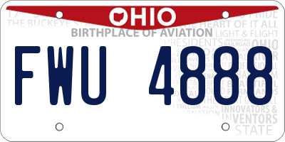 OH license plate FWU4888