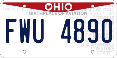 OH license plate FWU4890