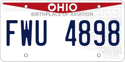 OH license plate FWU4898