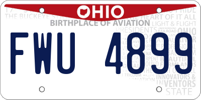 OH license plate FWU4899