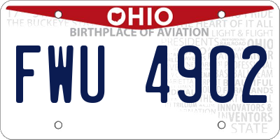 OH license plate FWU4902