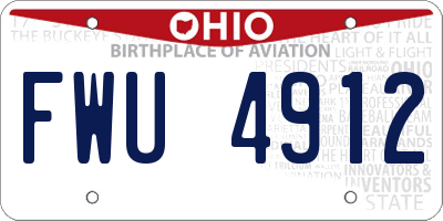 OH license plate FWU4912