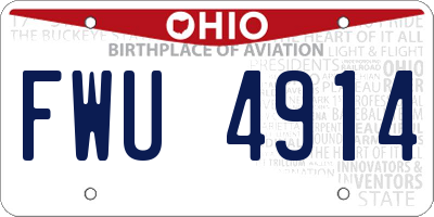 OH license plate FWU4914