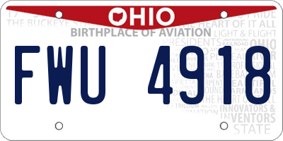 OH license plate FWU4918