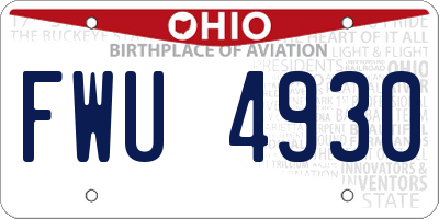 OH license plate FWU4930