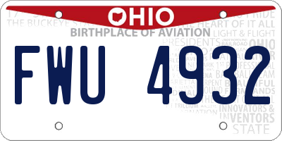 OH license plate FWU4932