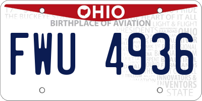 OH license plate FWU4936
