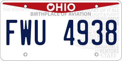 OH license plate FWU4938