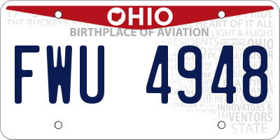 OH license plate FWU4948