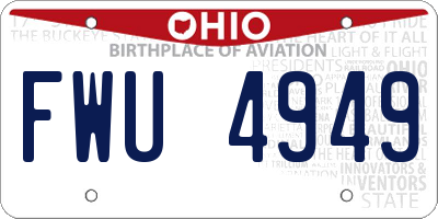 OH license plate FWU4949