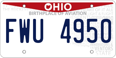 OH license plate FWU4950