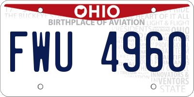 OH license plate FWU4960