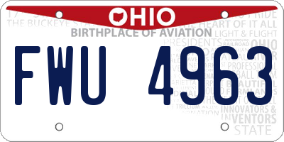 OH license plate FWU4963