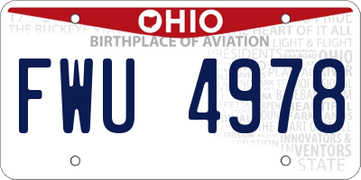 OH license plate FWU4978