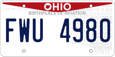 OH license plate FWU4980