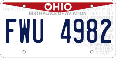 OH license plate FWU4982