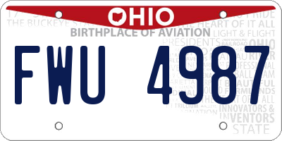 OH license plate FWU4987