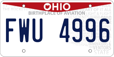 OH license plate FWU4996
