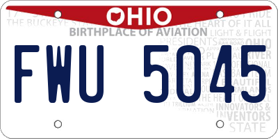 OH license plate FWU5045