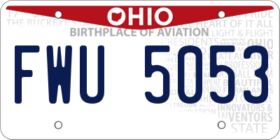 OH license plate FWU5053