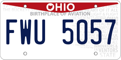 OH license plate FWU5057