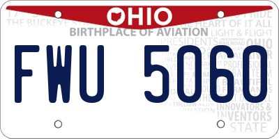OH license plate FWU5060