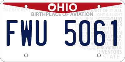 OH license plate FWU5061