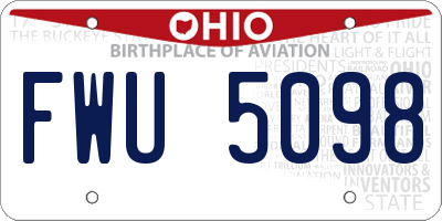 OH license plate FWU5098