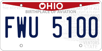 OH license plate FWU5100