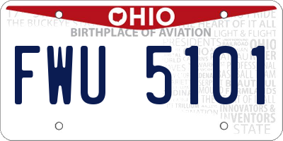 OH license plate FWU5101