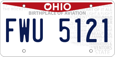 OH license plate FWU5121