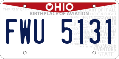 OH license plate FWU5131