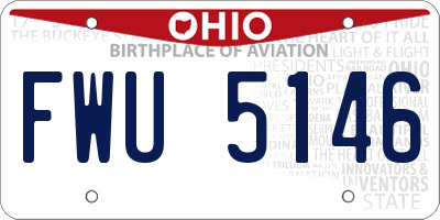 OH license plate FWU5146