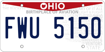 OH license plate FWU5150