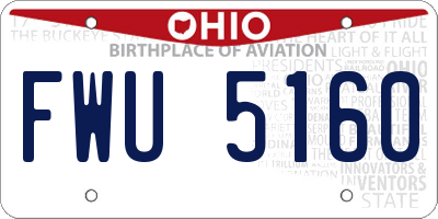 OH license plate FWU5160