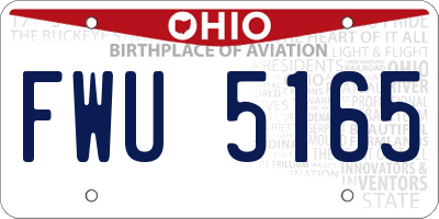 OH license plate FWU5165