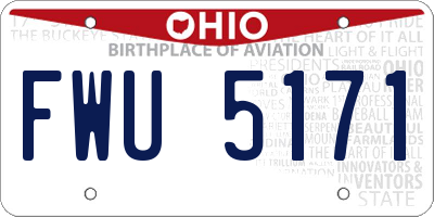 OH license plate FWU5171