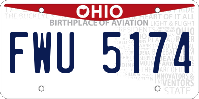 OH license plate FWU5174