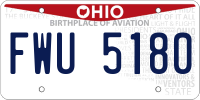OH license plate FWU5180