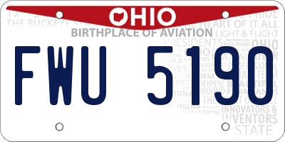 OH license plate FWU5190