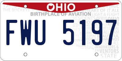 OH license plate FWU5197