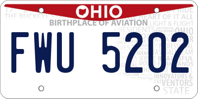 OH license plate FWU5202