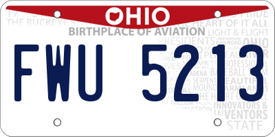 OH license plate FWU5213