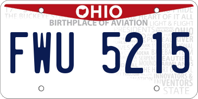 OH license plate FWU5215