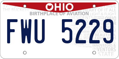 OH license plate FWU5229