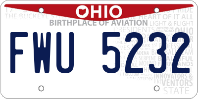 OH license plate FWU5232