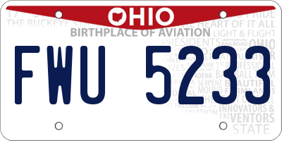 OH license plate FWU5233